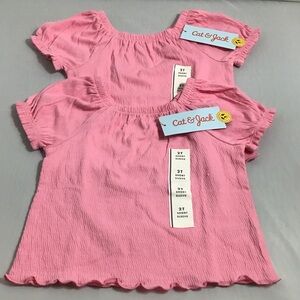Cat & Jack Pink Short Sleeve Tee girl 2 piece set